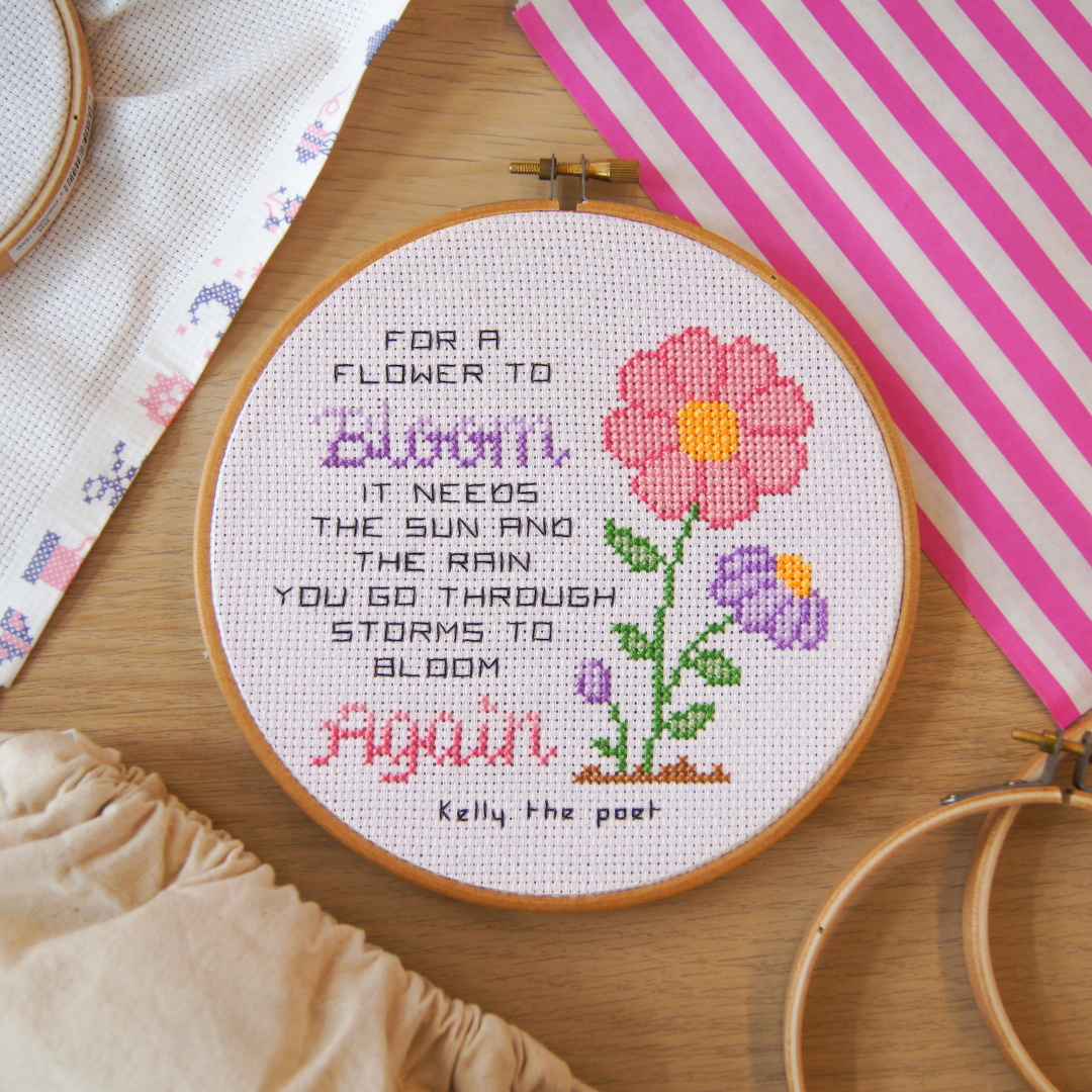 Kelly The Poet x Sew Sophie | Bloom Again 6" Cross Stitch Kit