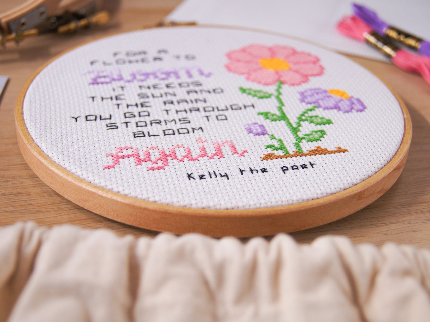 Kelly The Poet x Sew Sophie | Bloom Again 6" Cross Stitch Kit