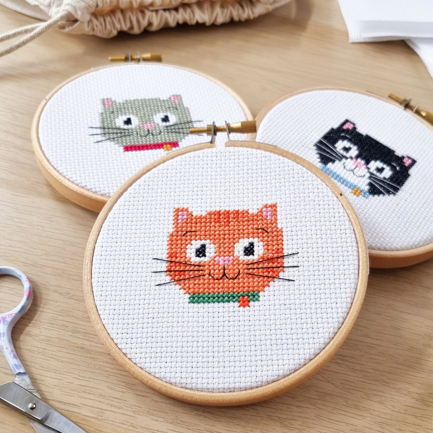 Cat Collection 4" Cross Stitch Kit Bundle