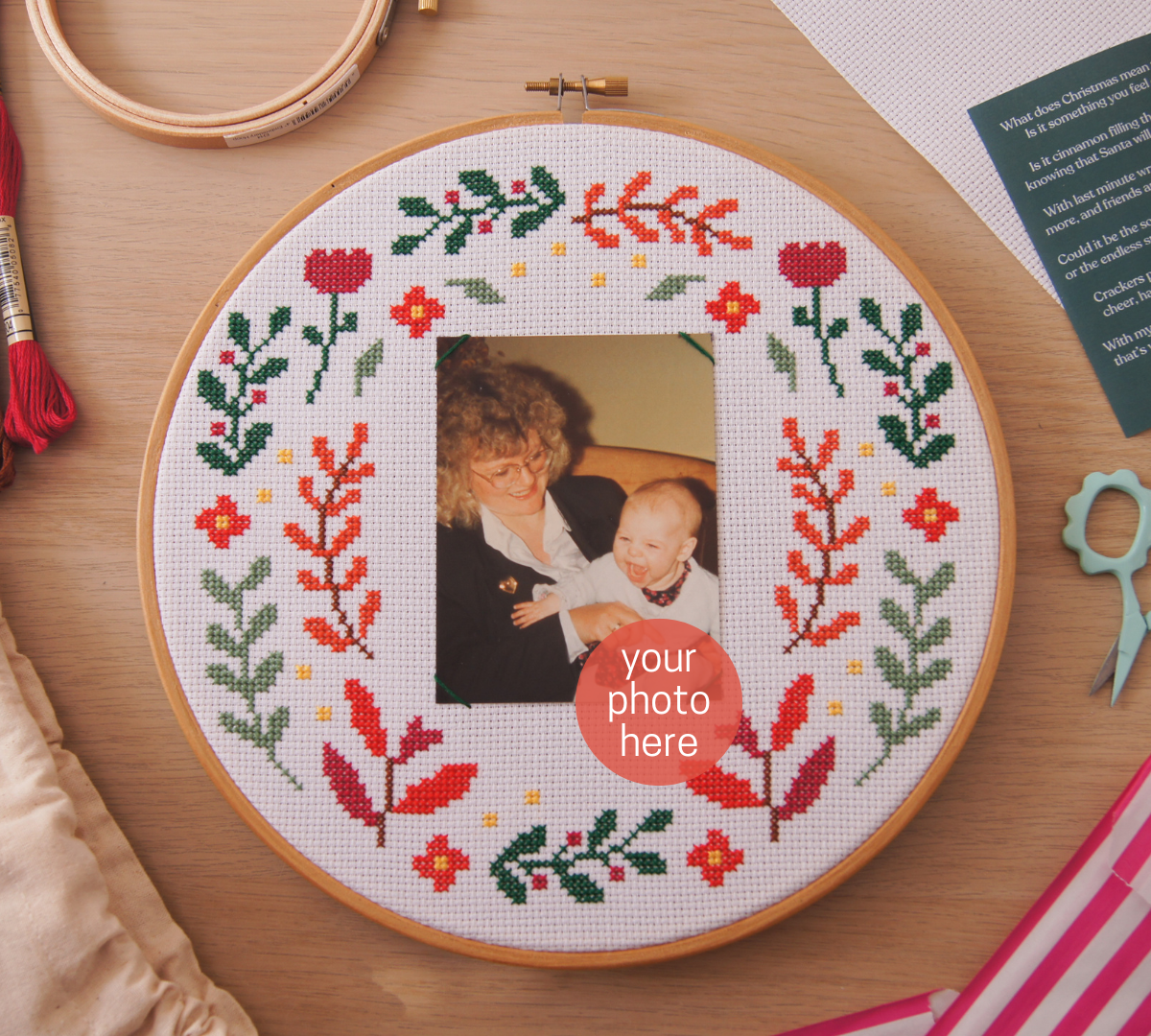 A Festive Frame - 9" Christmas Cross Stitch Kit