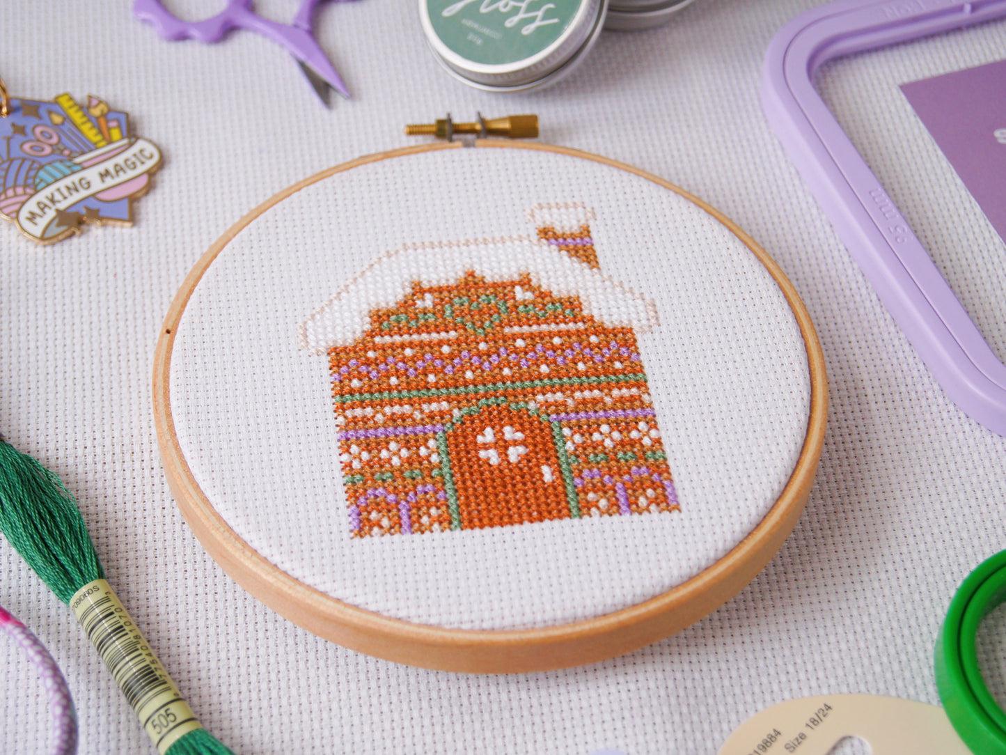 Gingerbread House Cross Stitch Kit