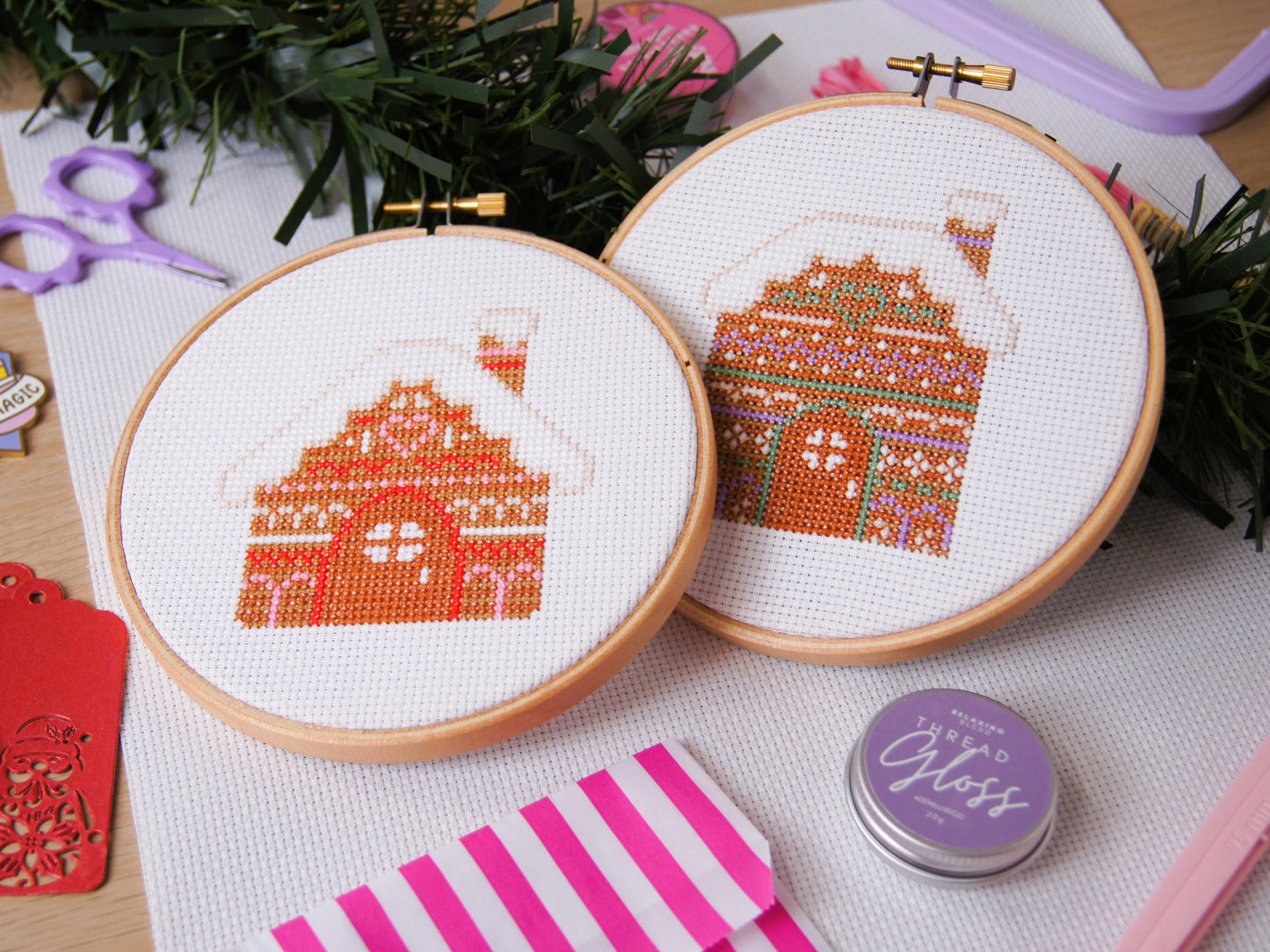 Gingerbread House Cross Stitch Kit