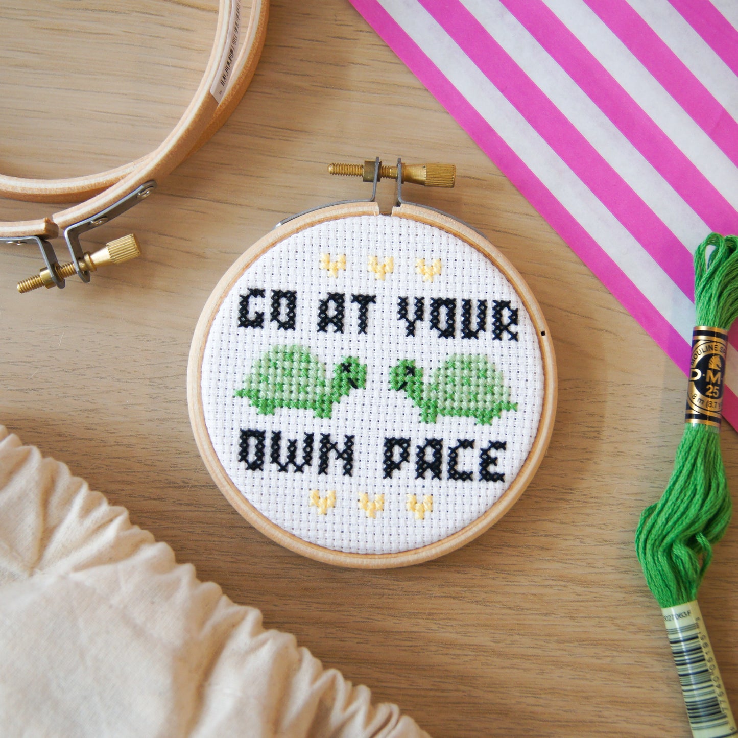 Go At Your Own Pace, Turtle 3" Cross Stitch Kit