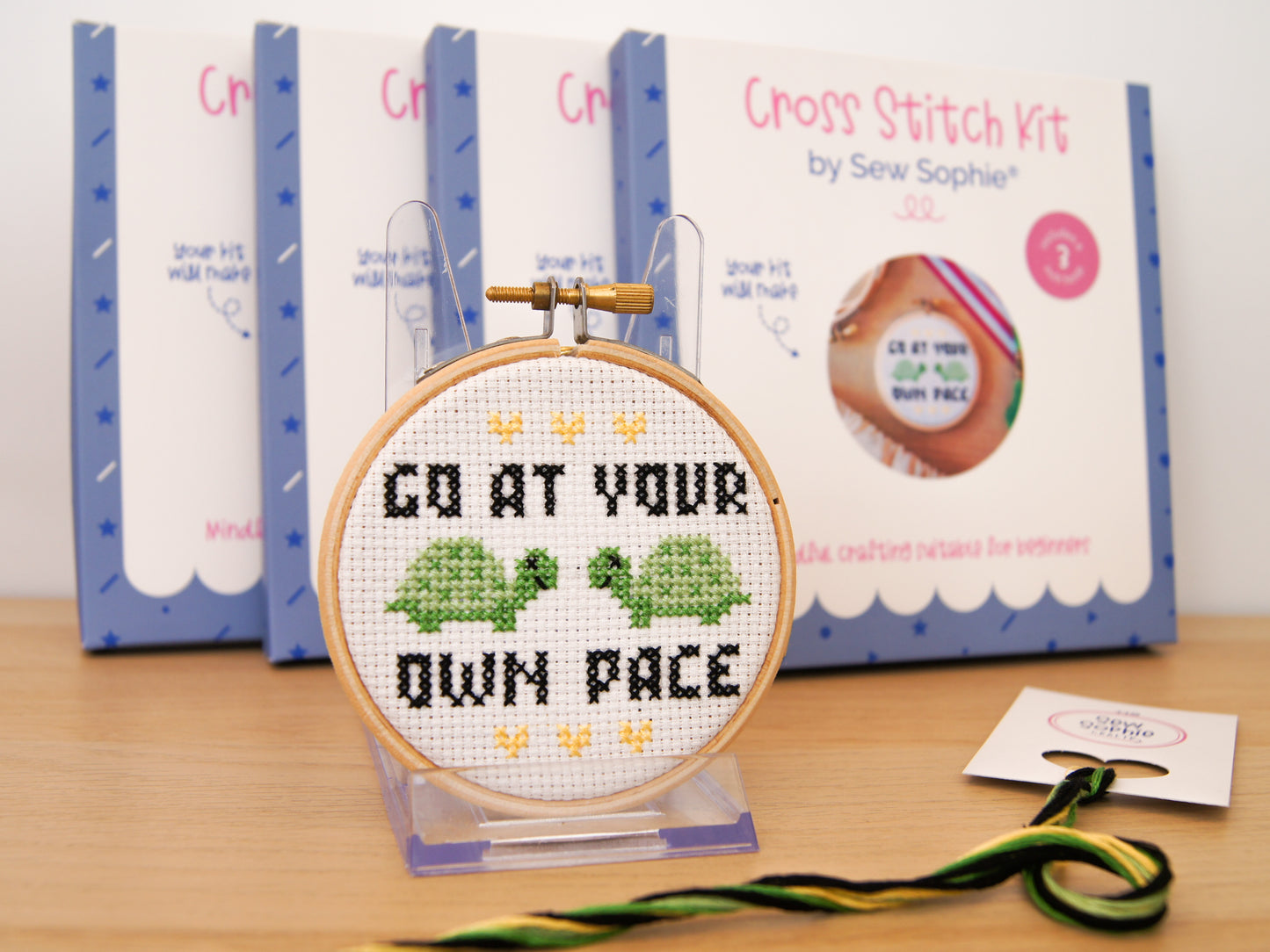 Go At Your Own Pace, Turtle 3" Cross Stitch Kit