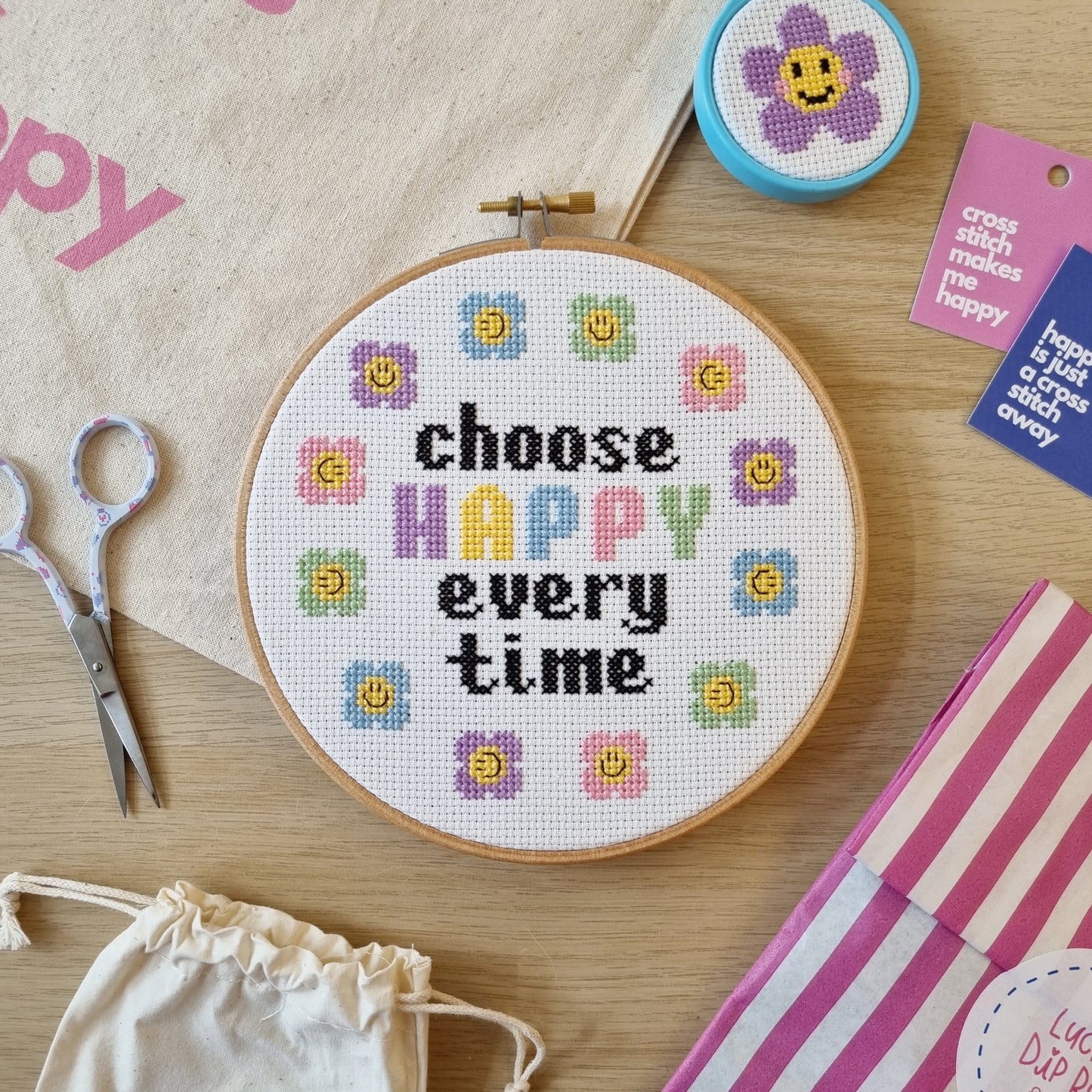 Choose Happy, Cross Stitch Kit