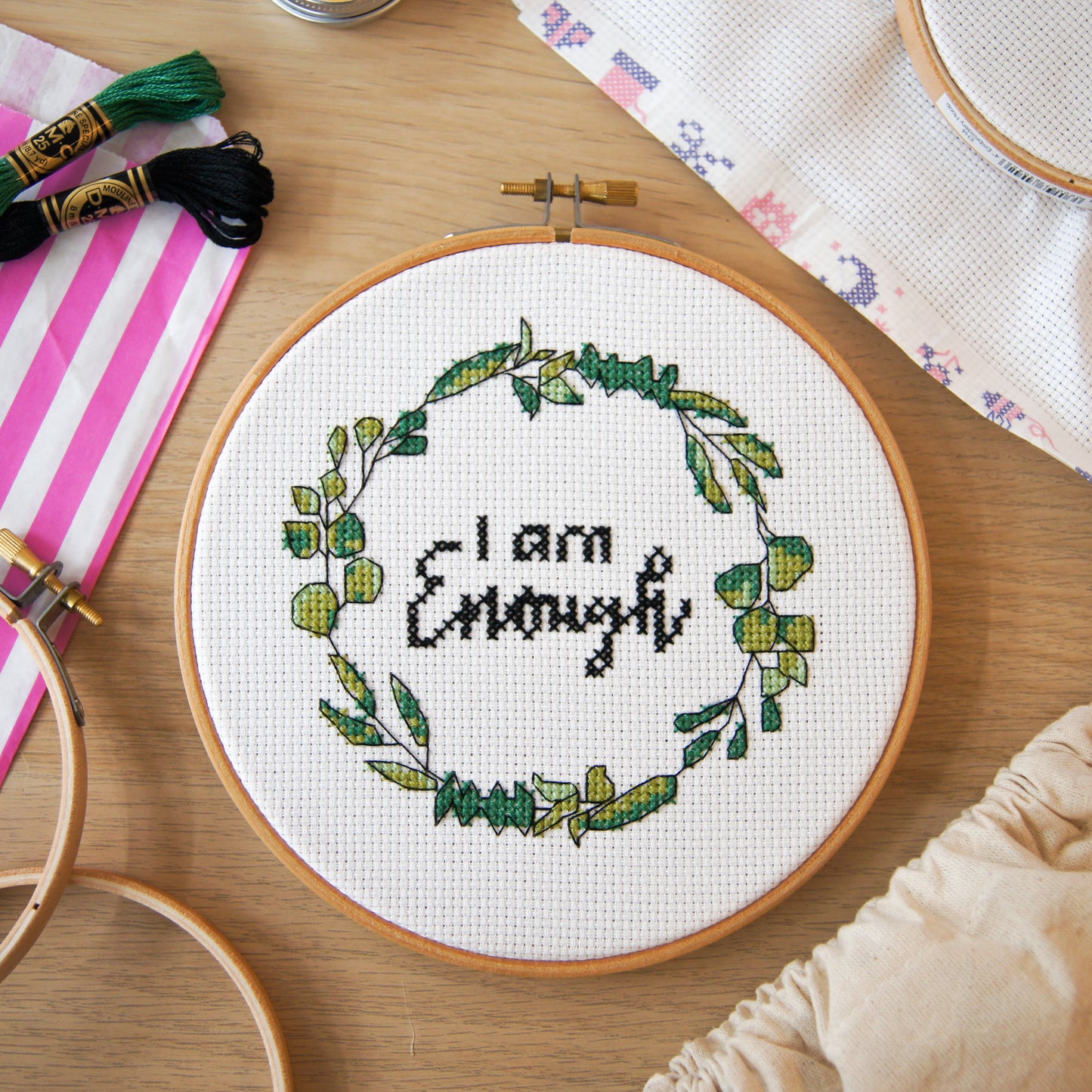 I am Enough 6" Cross Stitch Kit