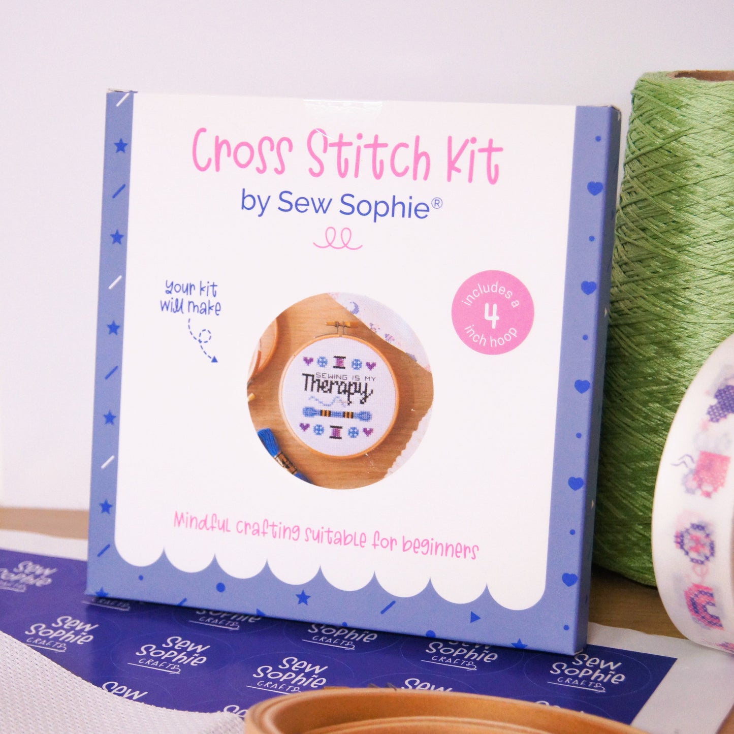 Sewing is my Therapy 4" Cross Stitch Kit