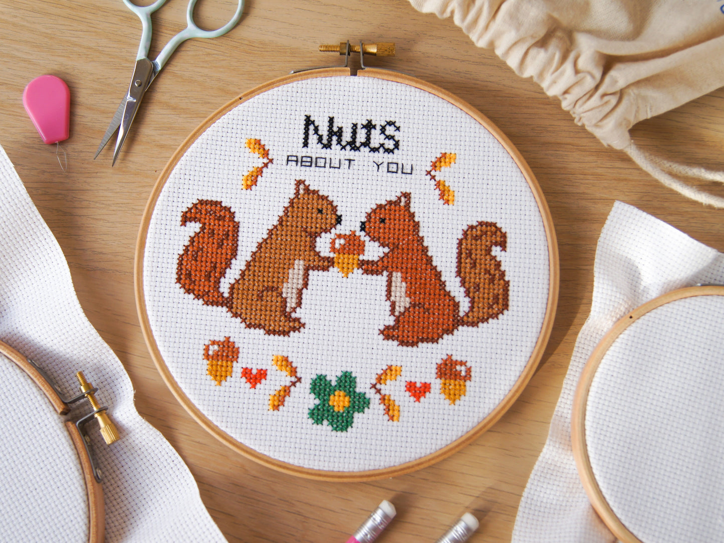 Squirrels 6" Cross Stitch Kit