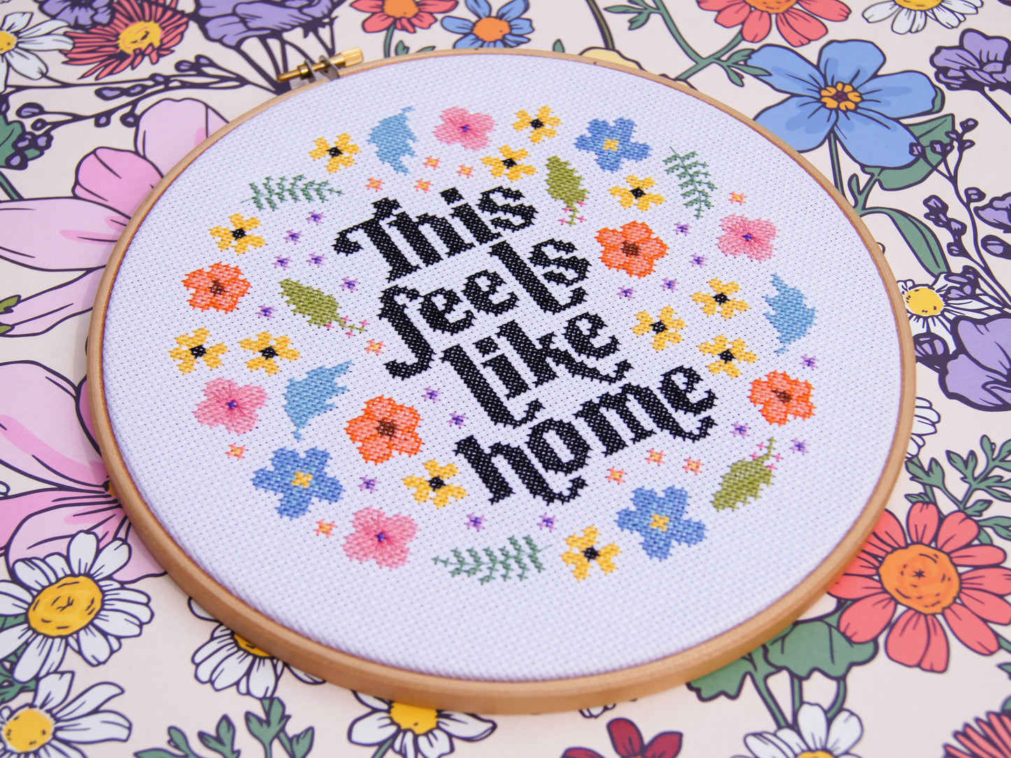 This Feels Like Home XL 9" Cross Stitch Kit | Oh So Daisy Collaboration