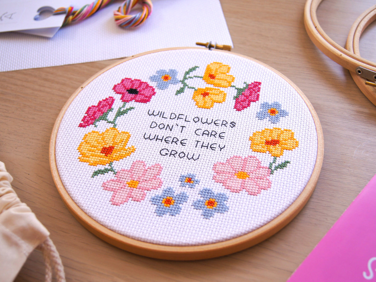 Wildflowers 7" Cross Stitch Kit | Oh So Daisy Collaboration