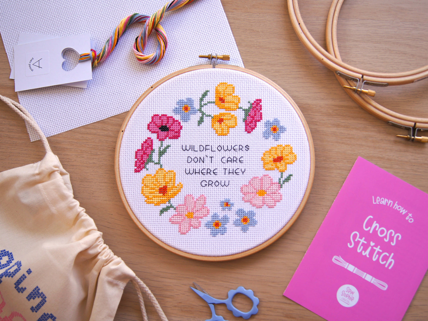 Wildflowers 7" Cross Stitch Kit | Oh So Daisy Collaboration