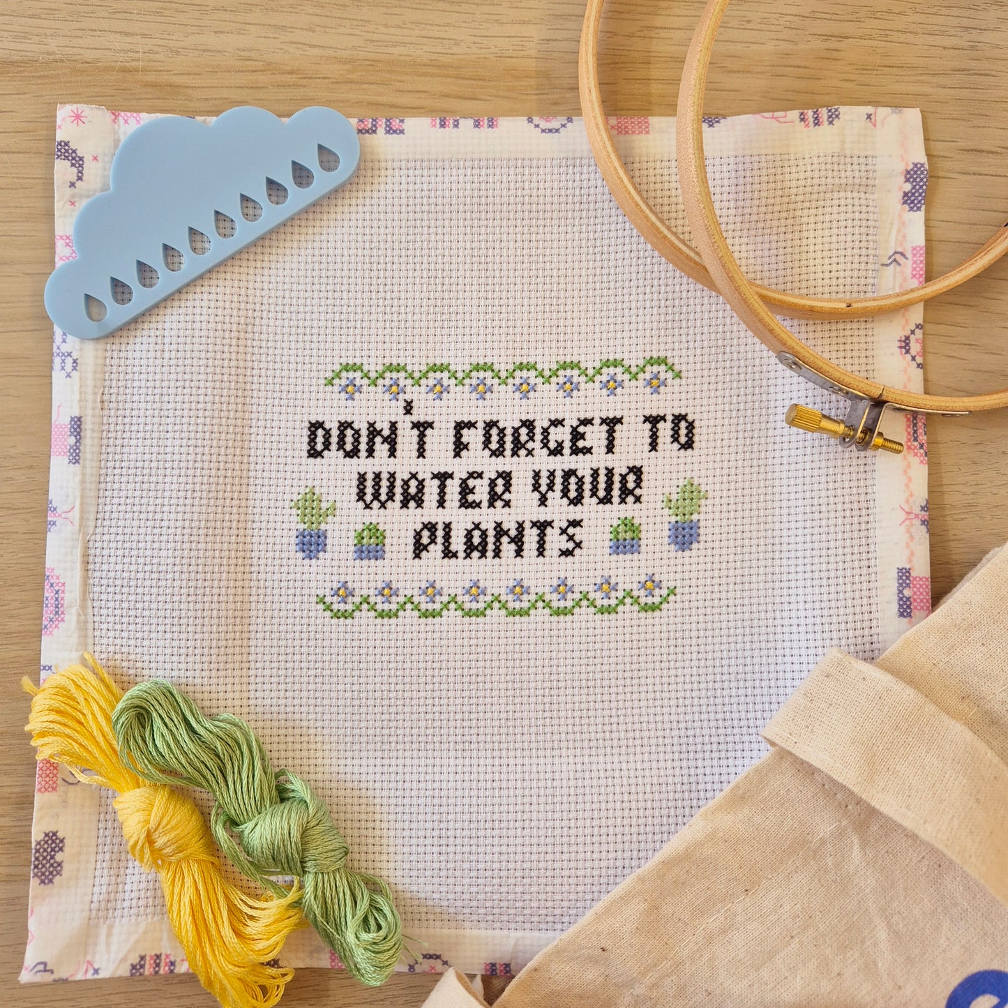 Water Your Plants Mini Cross Stitch Kit