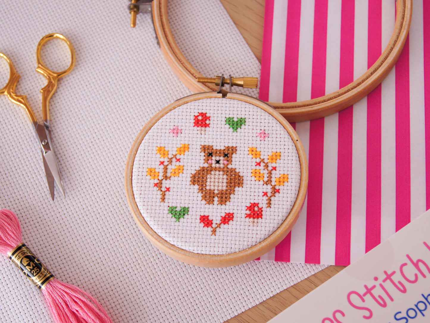 Autumn Bear 3" Cross Stitch Kit