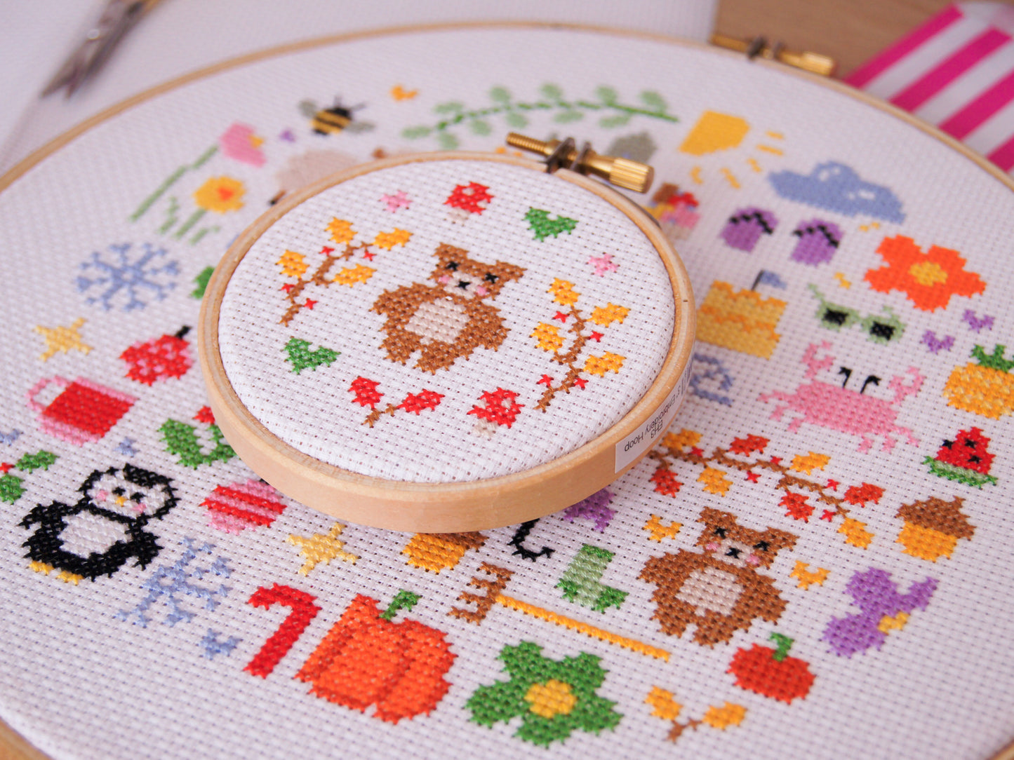 Autumn Bear 3" Cross Stitch Kit