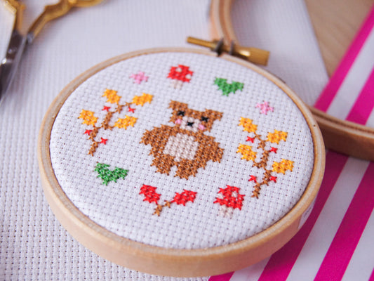 Autumn Bear 3" Cross Stitch Kit