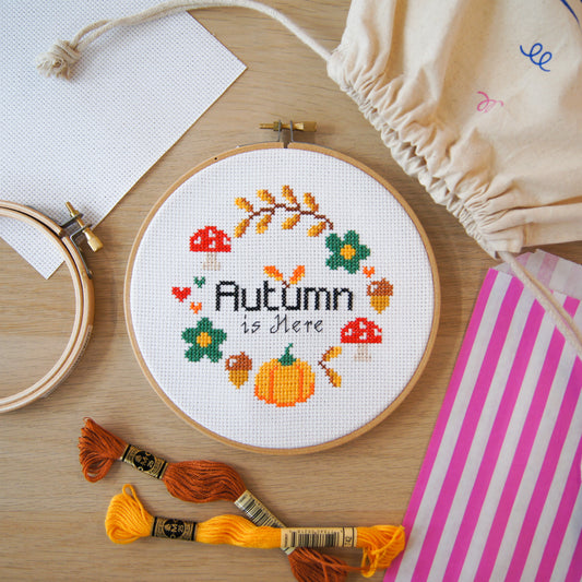 Autumn is Here 6" Cross Stitch Kit