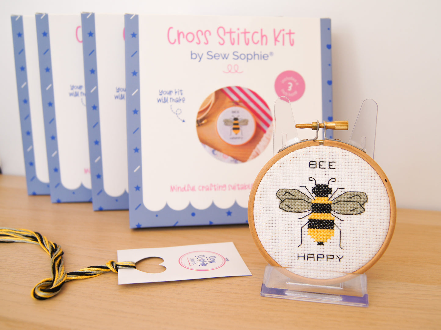 Bee Happy 3" Cross Stitch Kit