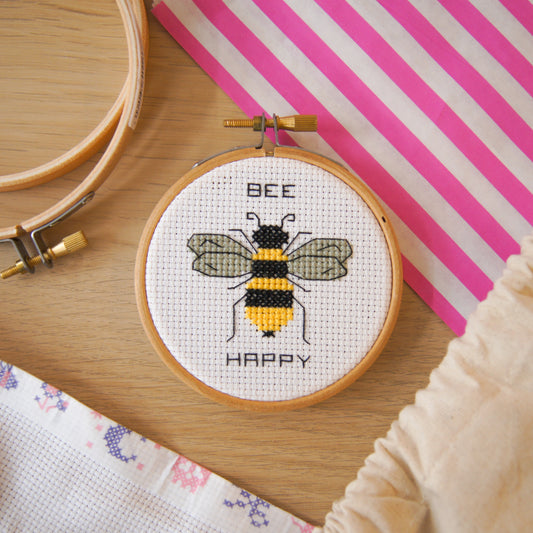 Bee Happy 3" Cross Stitch Kit
