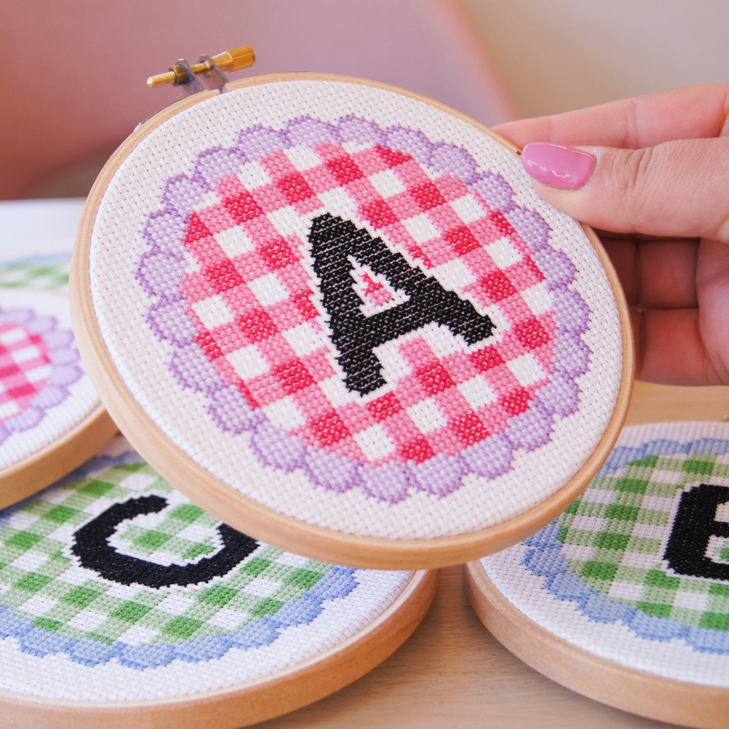 CUSTOM KIT | The Gingham A-Z 5" Cross Stitch Kit