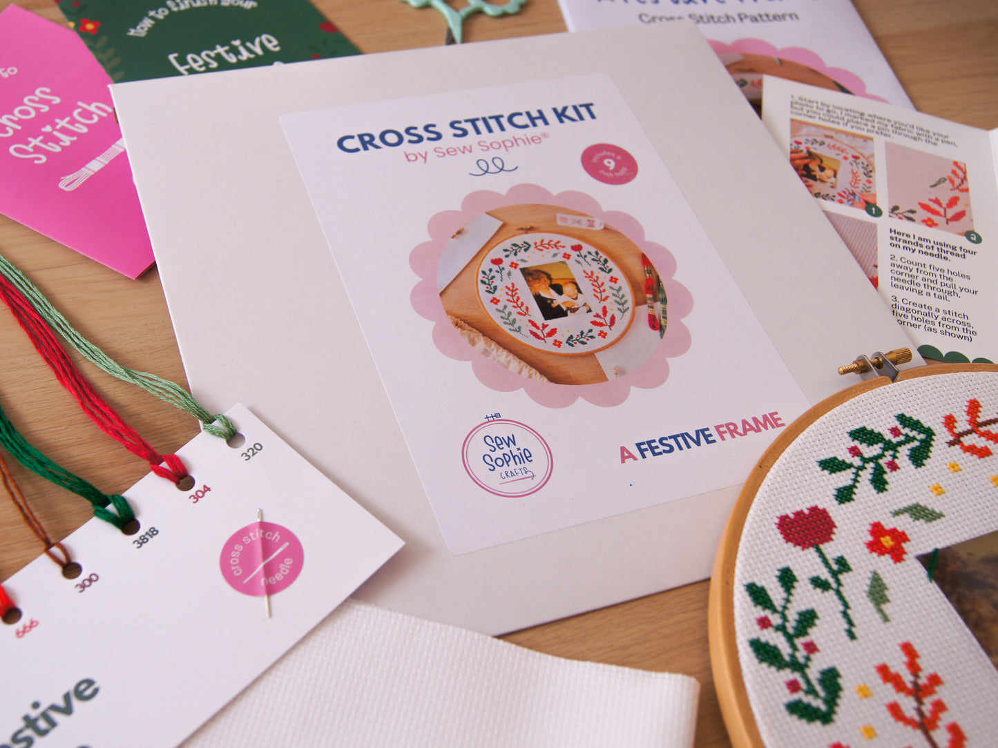 A Festive Frame - 9" Christmas Cross Stitch Kit