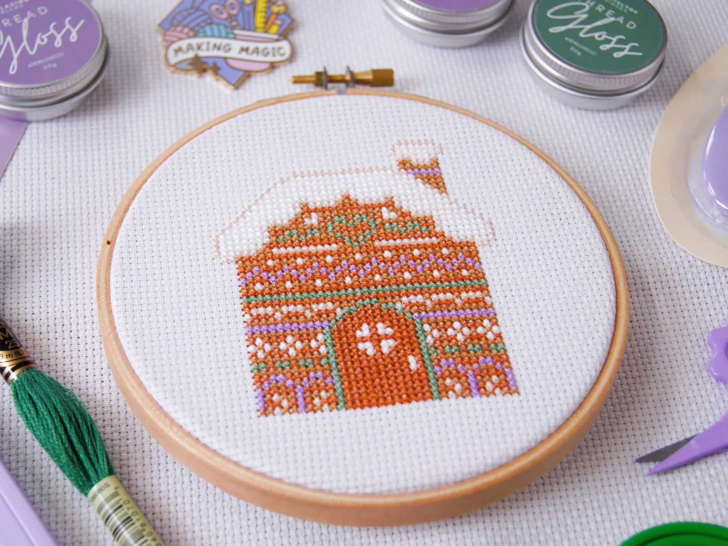 Gingerbread House Cross Stitch Kit