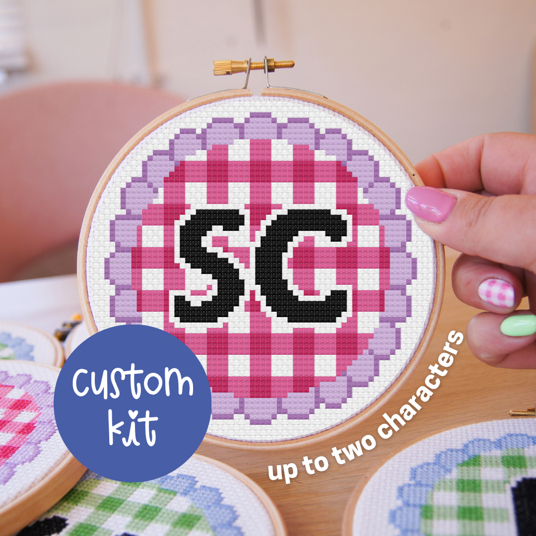CUSTOM KIT | The Gingham A-Z 5" Cross Stitch Kit