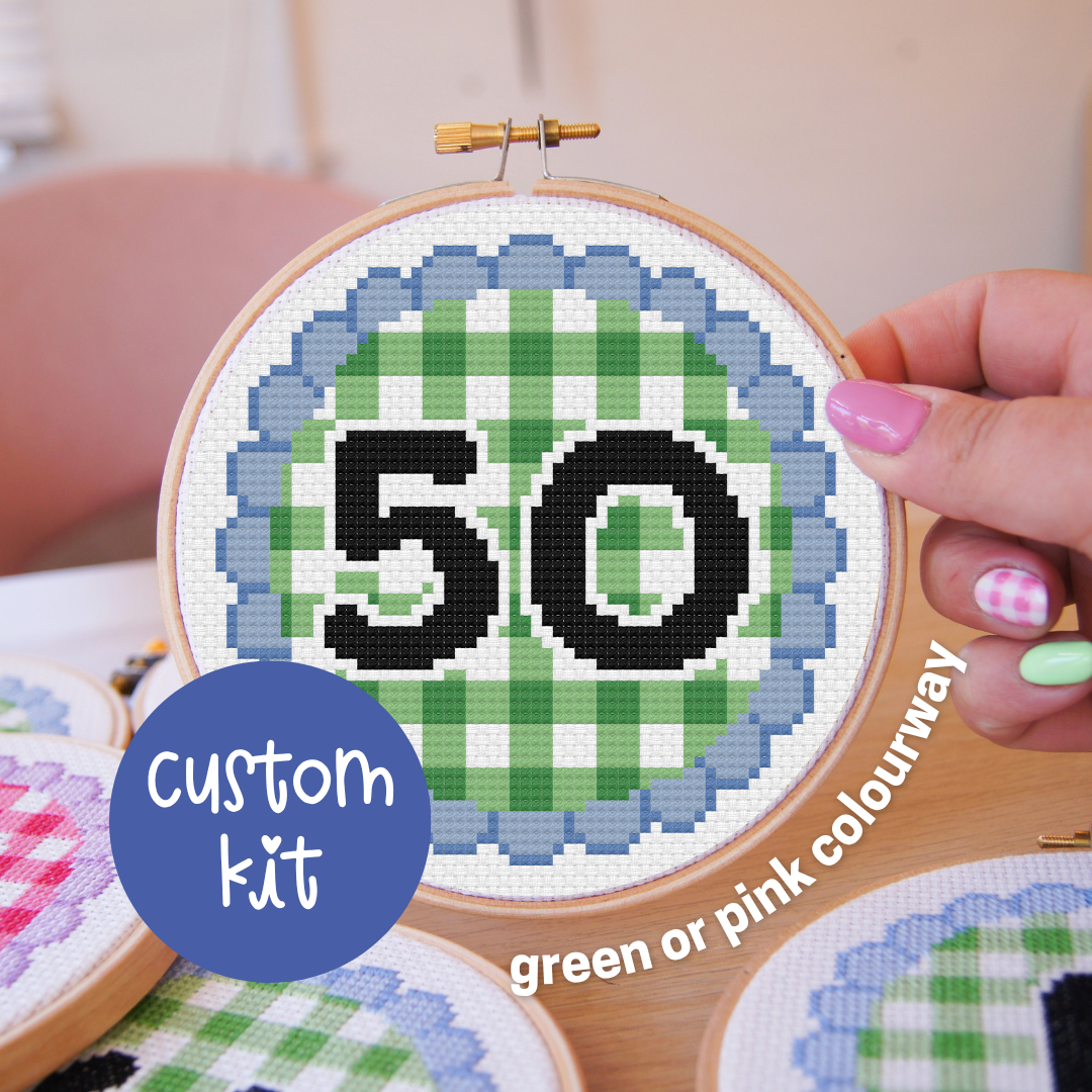 CUSTOM KIT | The Gingham A-Z 5" Cross Stitch Kit