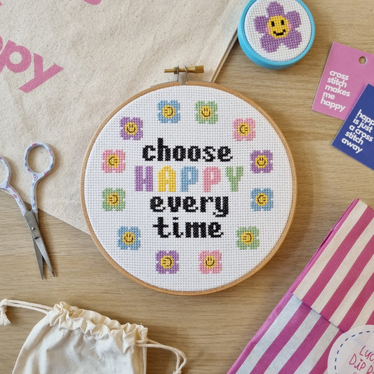 Choose Happy, Cross Stitch Kit