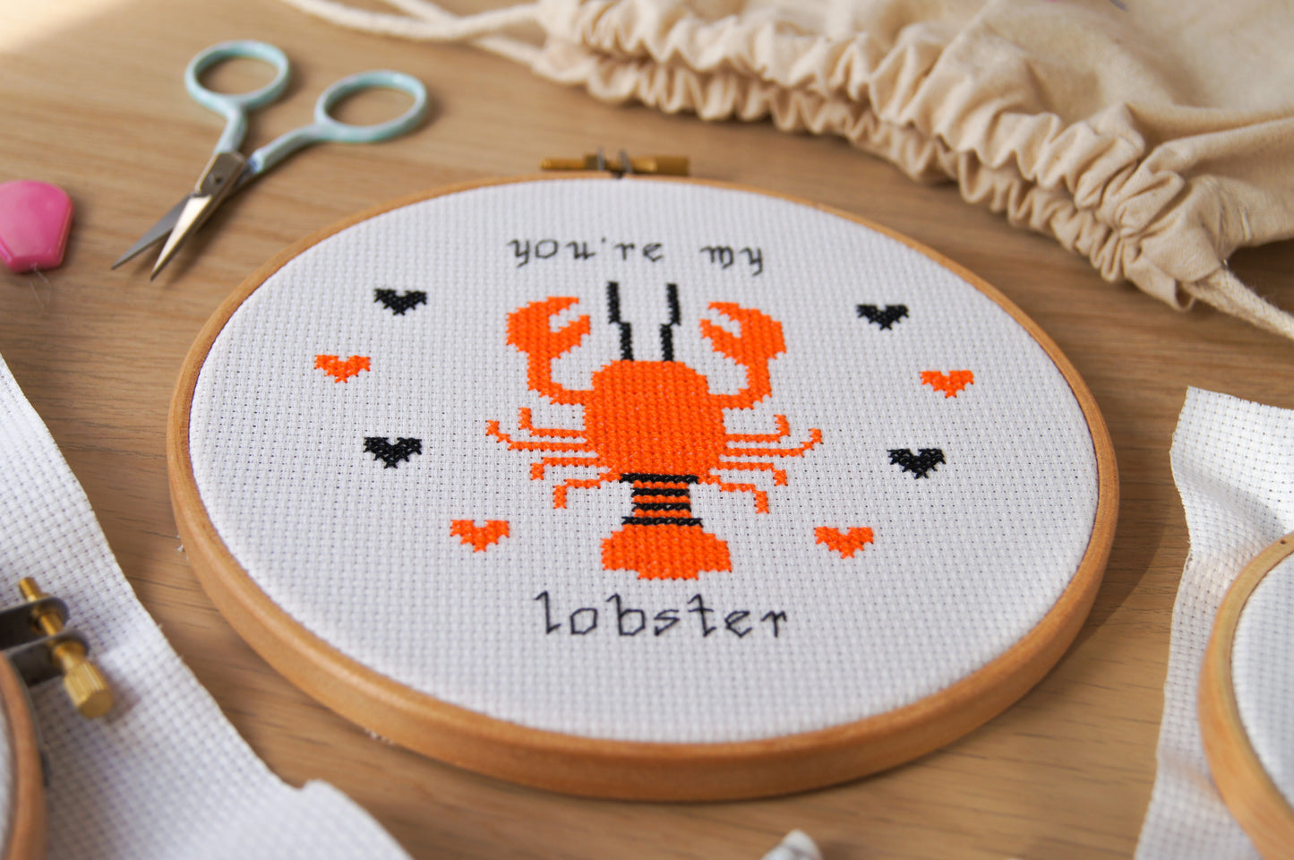 Lobster 6" Cross Stitch Kit