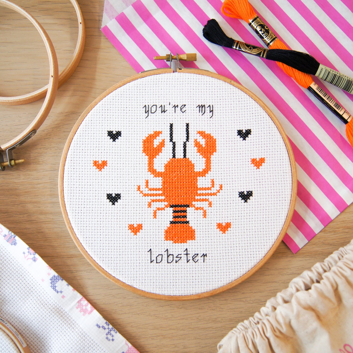 Lobster 6" Cross Stitch Kit