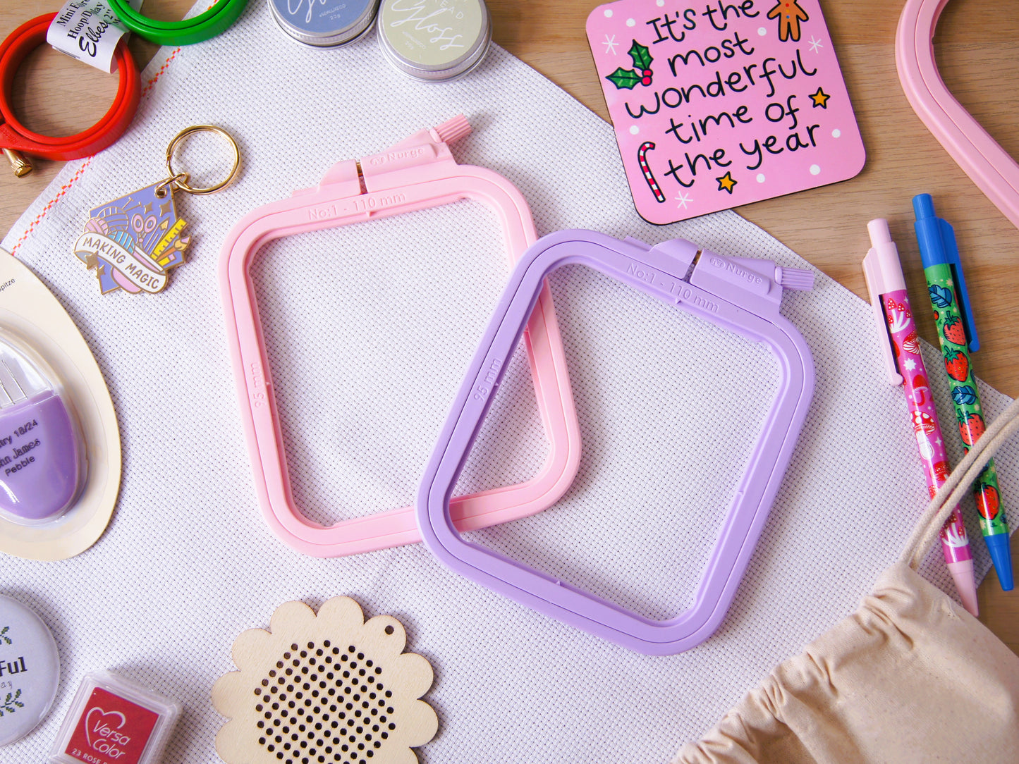 Pink Square Embroidery Frames