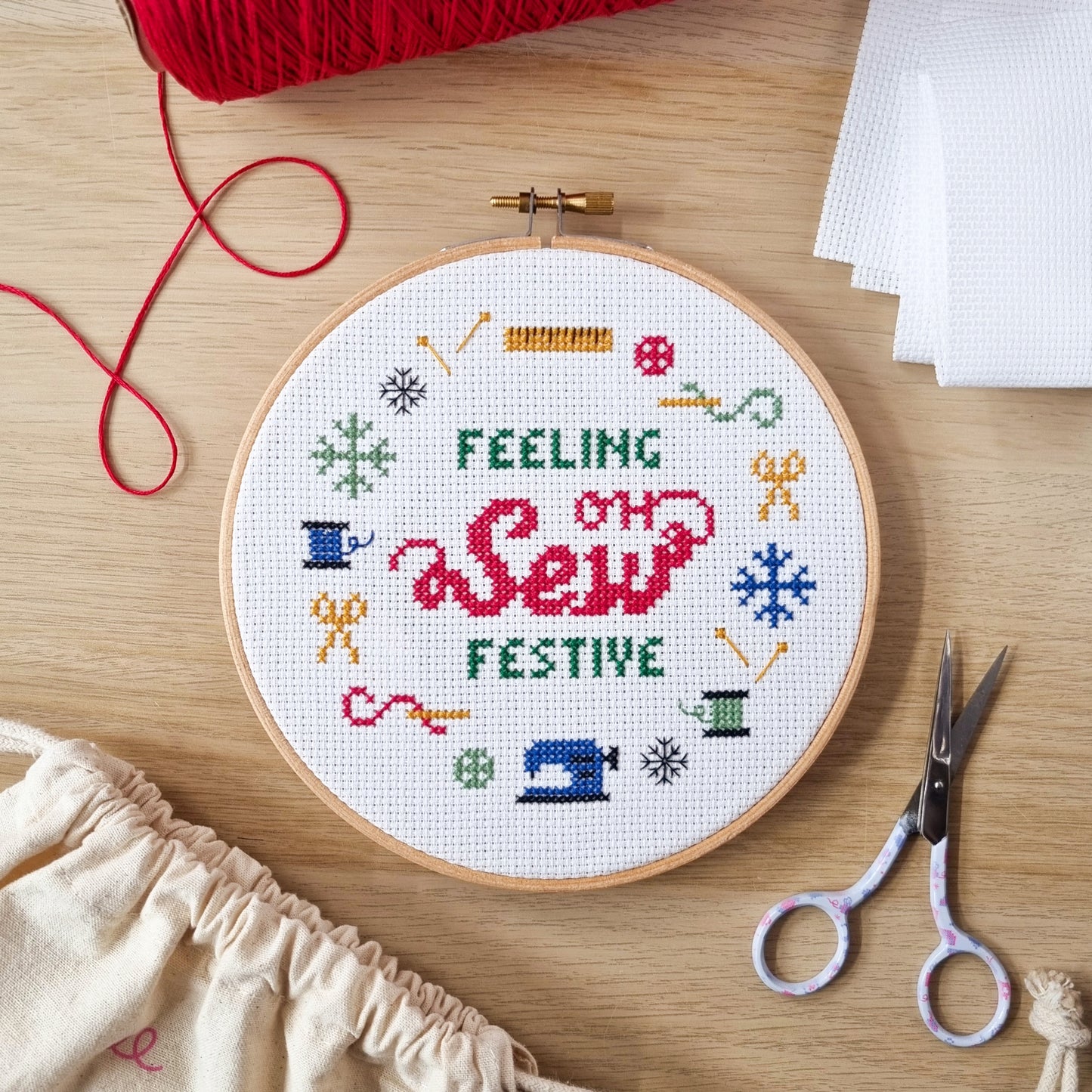 Oh Sew Festive 6" Christmas Cross Stitch Kit