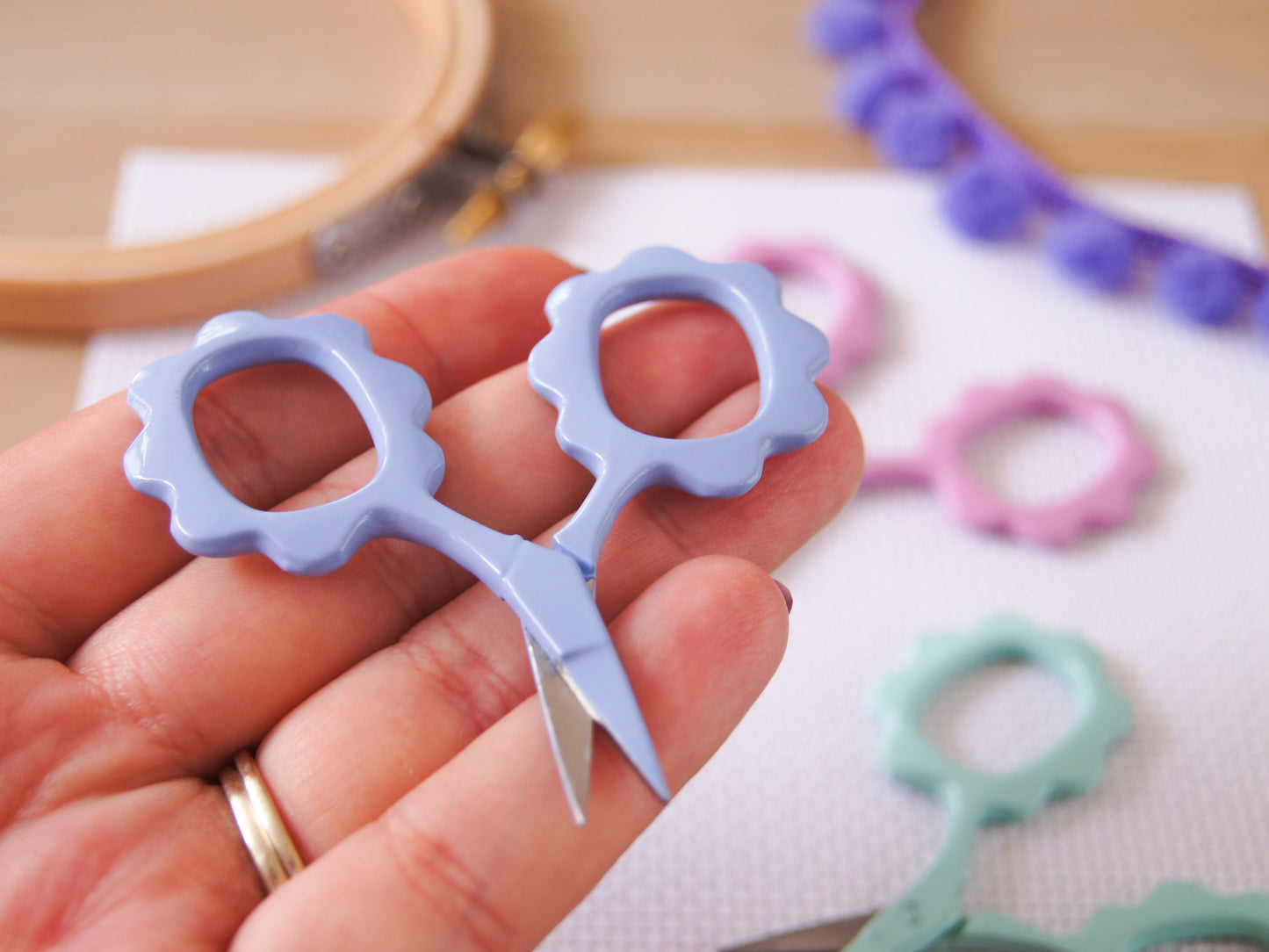 Perfect Pink, Mini Floral Embroidery Scissors
