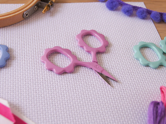 Perfect Pink, Mini Floral Embroidery Scissors