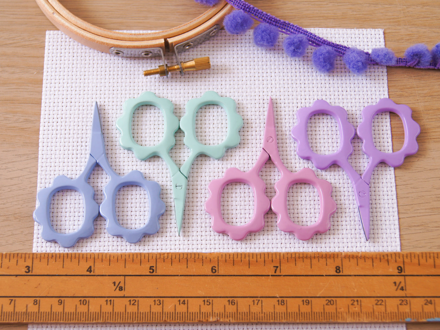 Perfect Pink, Mini Floral Embroidery Scissors