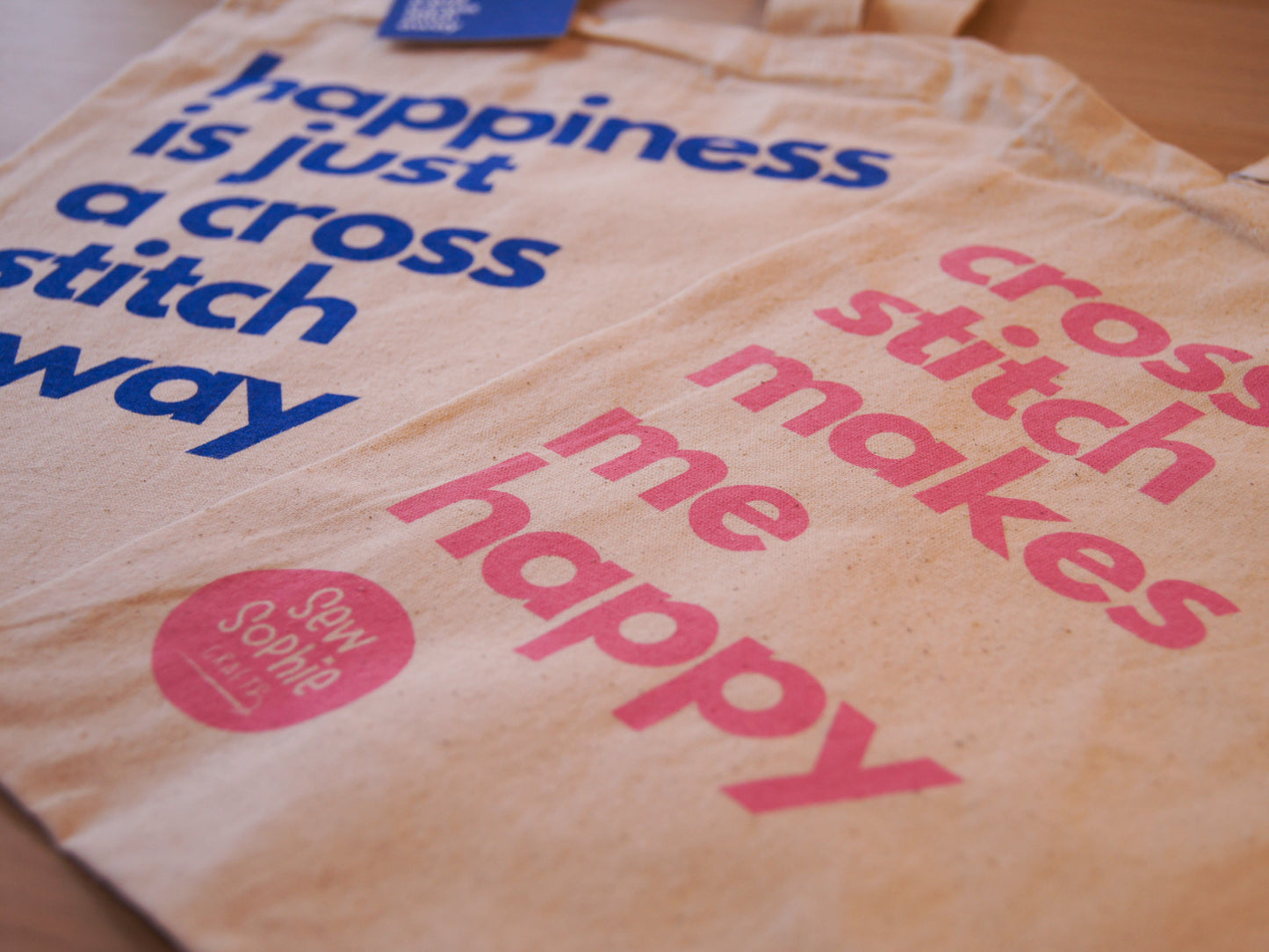 'Cross Stitch Makes Me Happy' Tote Bag