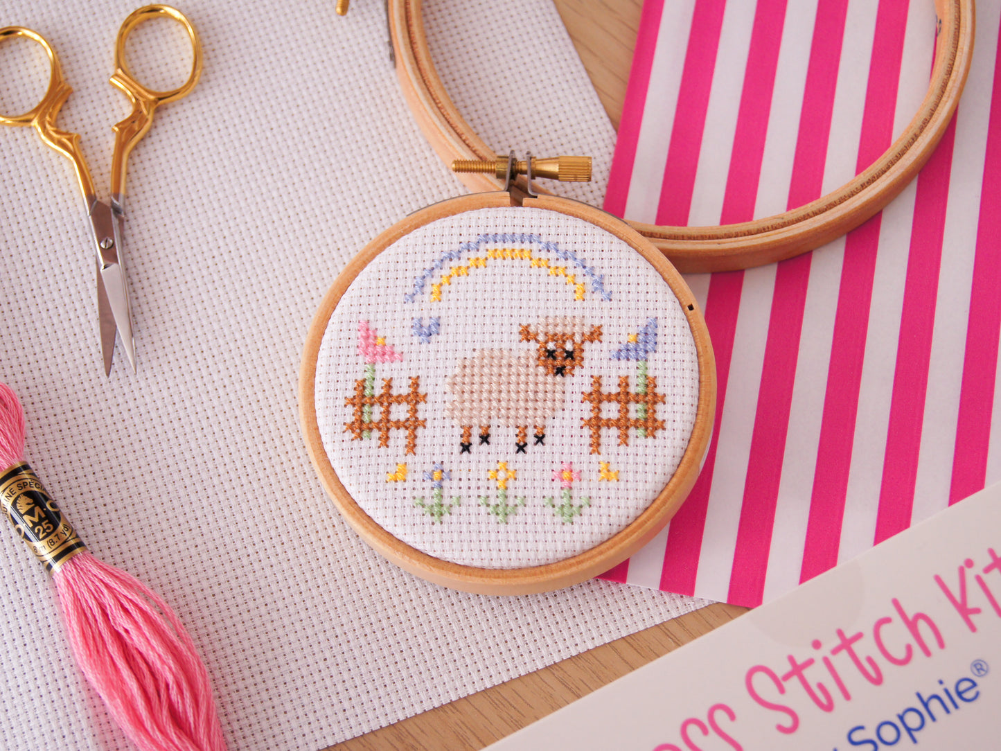 Spring Lamb 3" Cross Stitch Kit