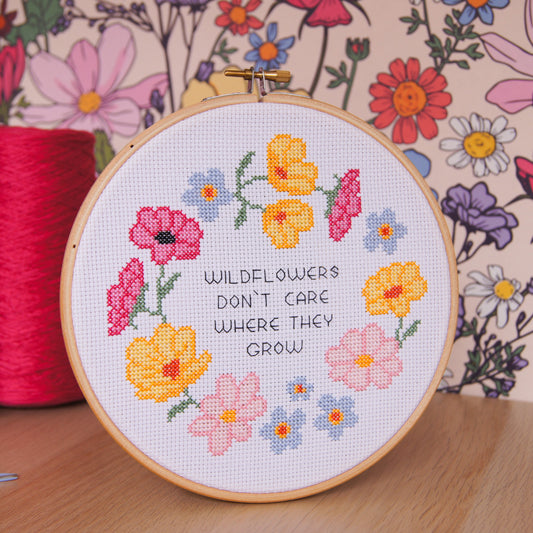 Wildflowers 7" Cross Stitch Kit | Oh So Daisy Collaboration